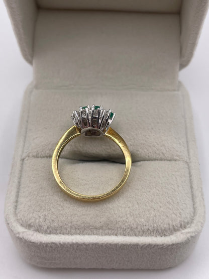18ct gold emerald and diamond ring