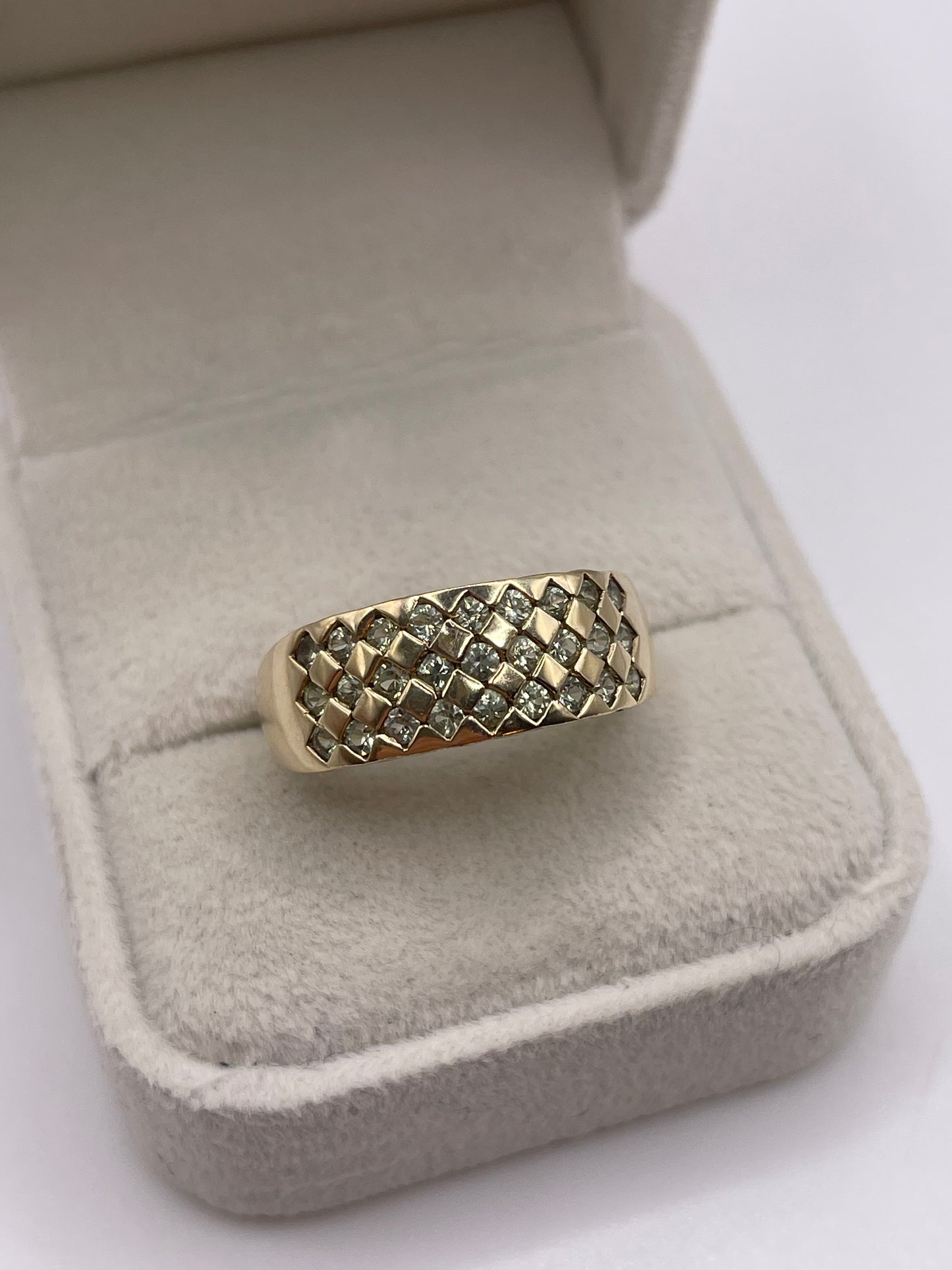 9ct gold quartz cluster ring