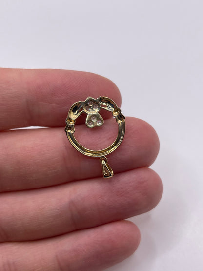 9ct gold diamond claddagh pendant