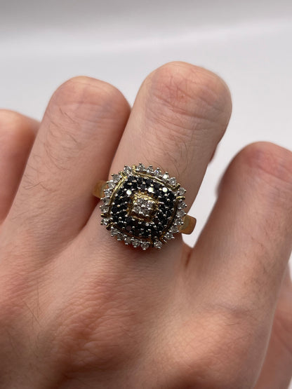 9ct gold 1ct diamond cluster ring