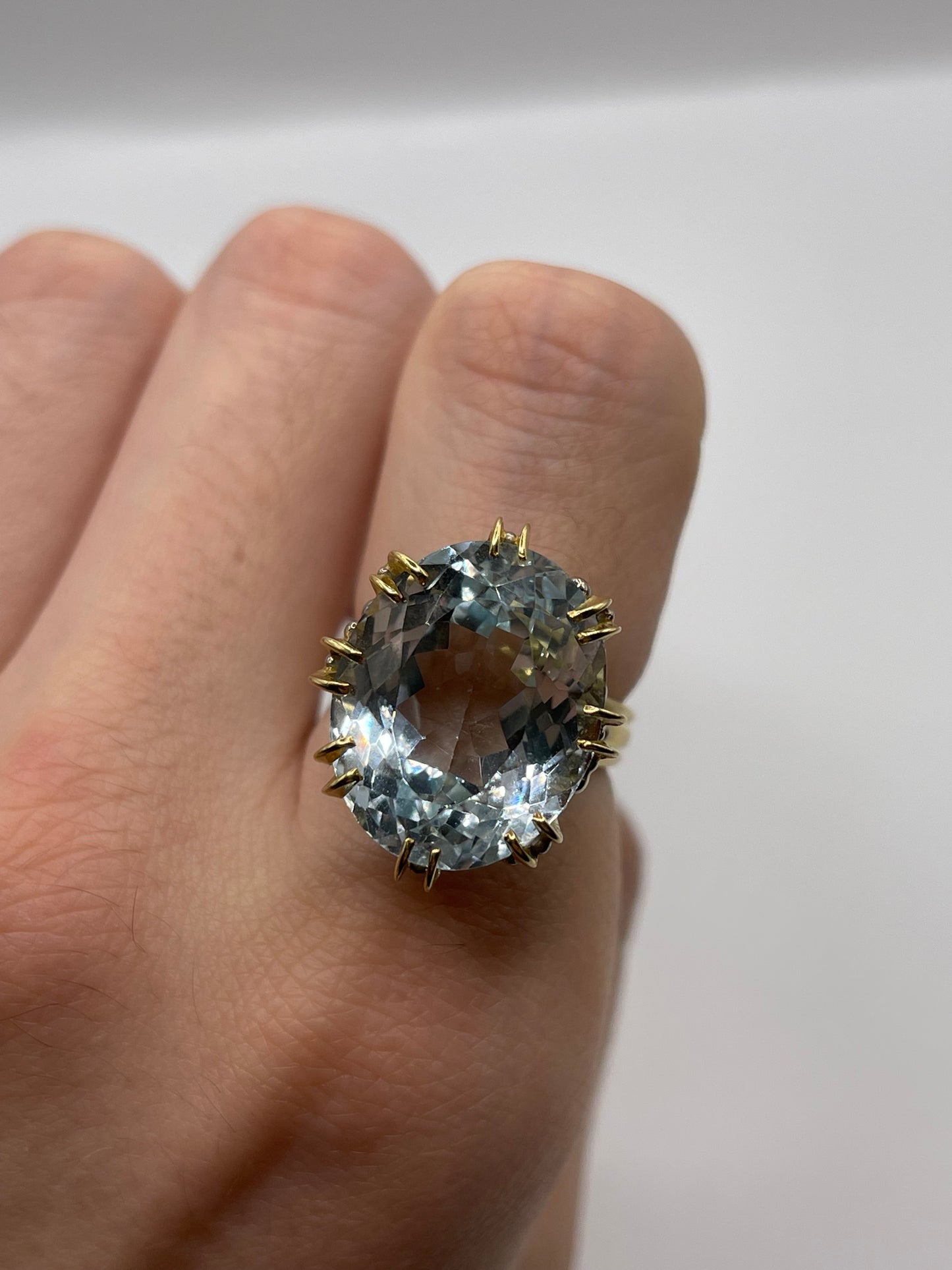 18ct gold blue topaz ring