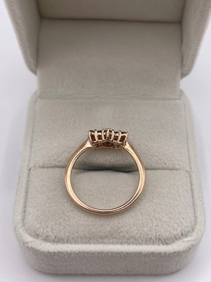 9ct rose gold cognac diamond cluster ring