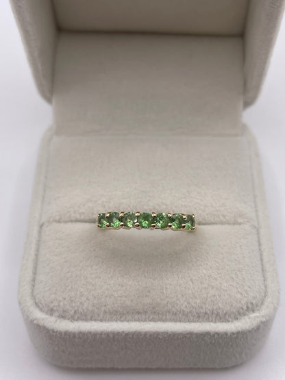 9ct gold tsavorite garnet and diamond ring