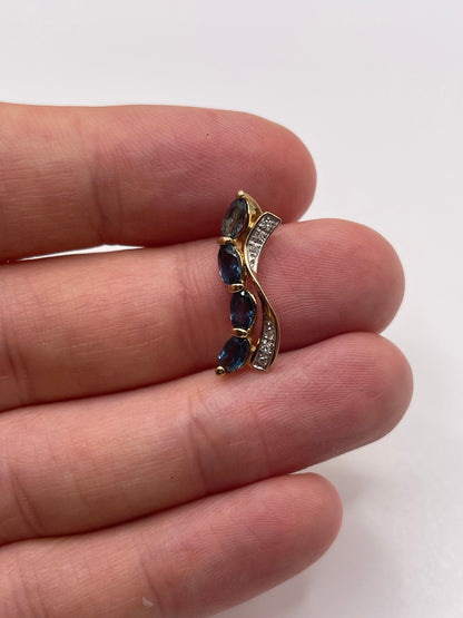 9ct gold topaz and diamond pendant