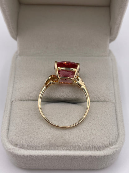 9ct gold quartz and diamond ring