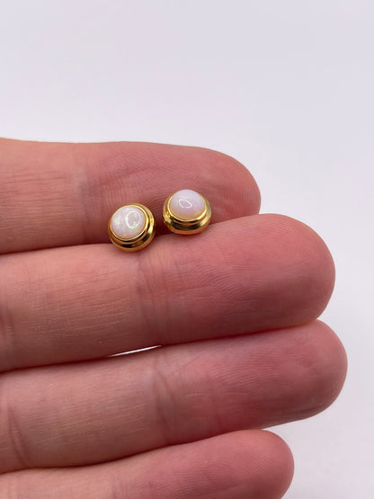 9ct gold opal earrings