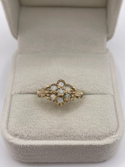 9ct gold opal cluster ring