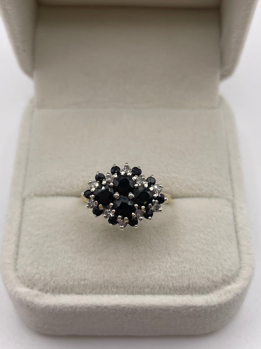 9ct gold sapphire and diamond ring