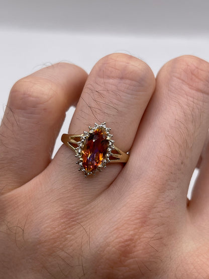 9ct gold topaz cluster ring