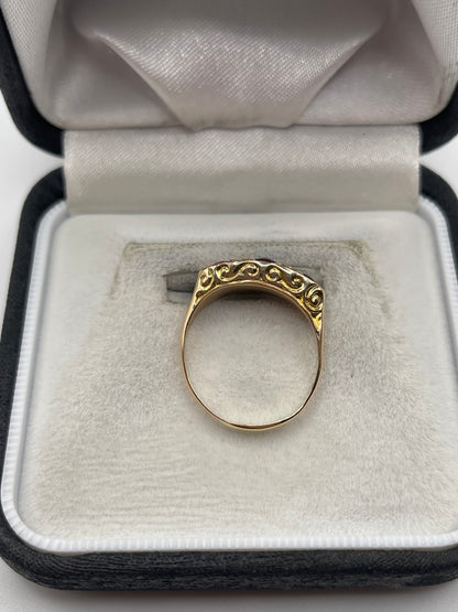 Antique 9ct rose gold paste and diamond ring