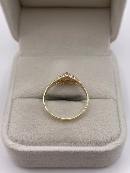 9ct gold heart signet ring