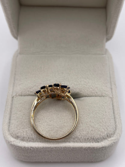9ct gold kyanite and zircon ring