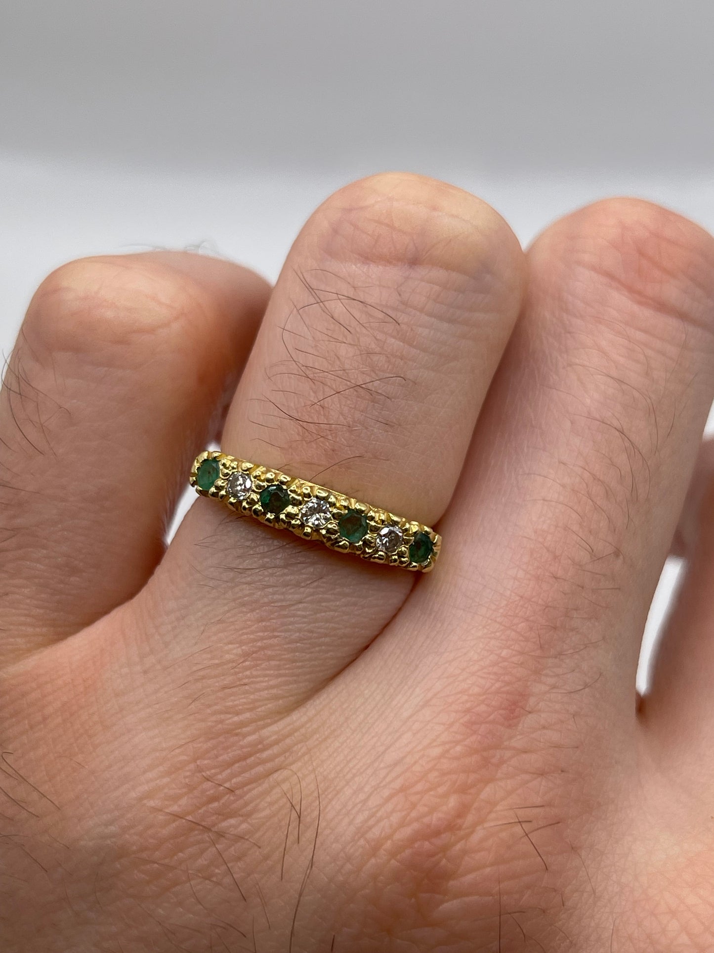 18ct gold emerald and diamond ring