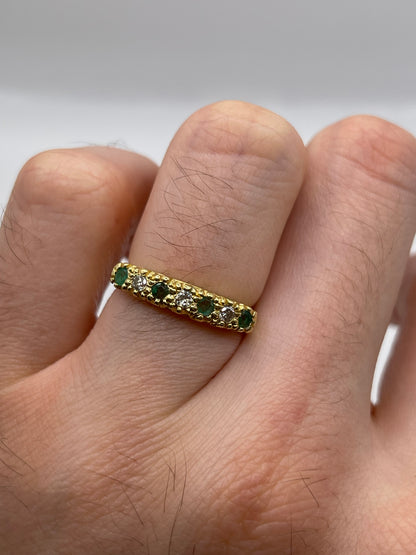 18ct gold emerald and diamond ring