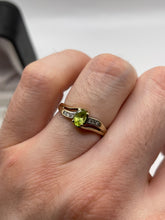 Load image into Gallery viewer, 9ct gold peridot and diamond ring
