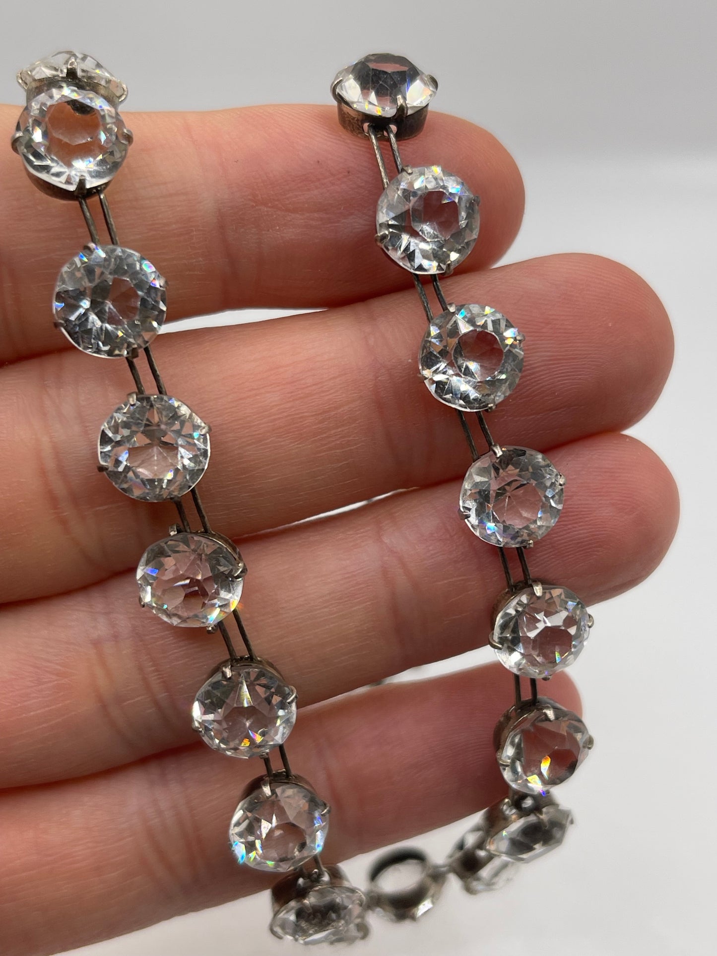 Silver paste rivière necklace