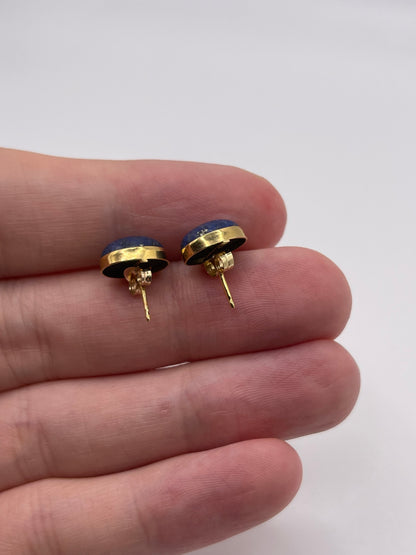 18ct gold lapis lazuli earrings