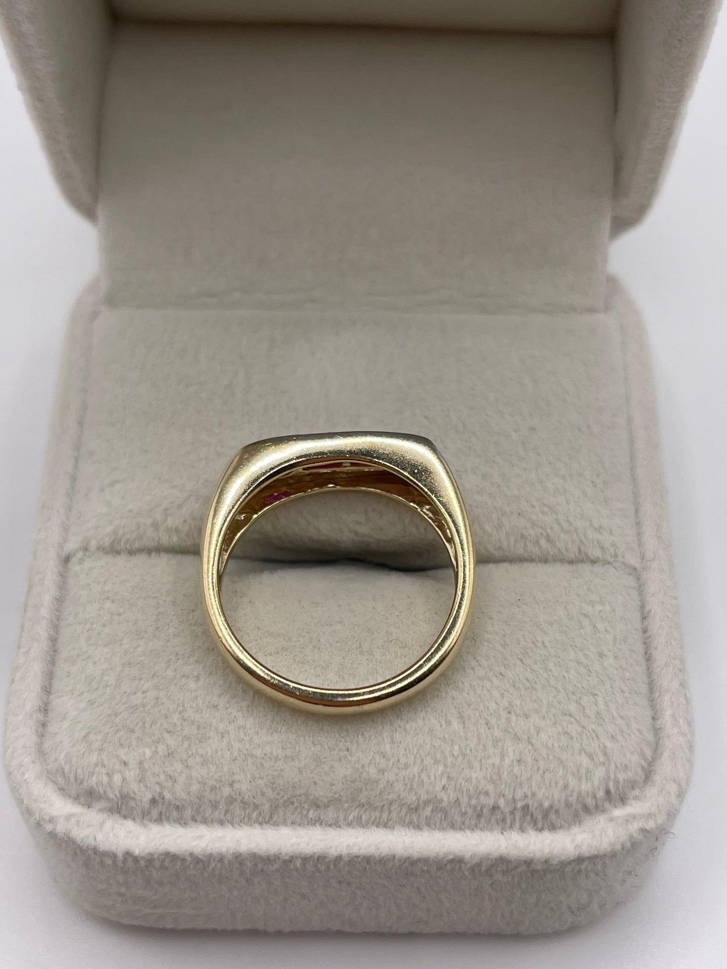 9ct two tone gold ruby ring
