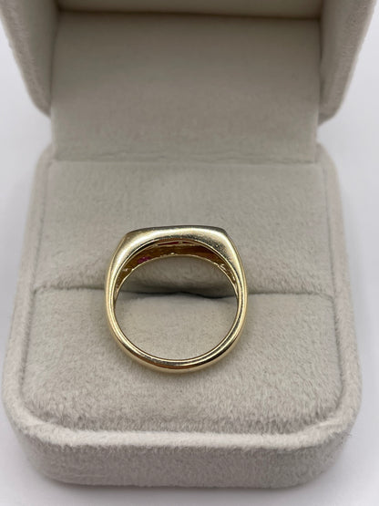 9ct two tone gold ruby ring