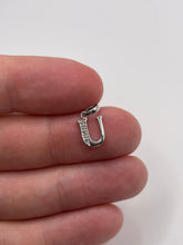Load image into Gallery viewer, 9ct white gold diamond initial U pendant

