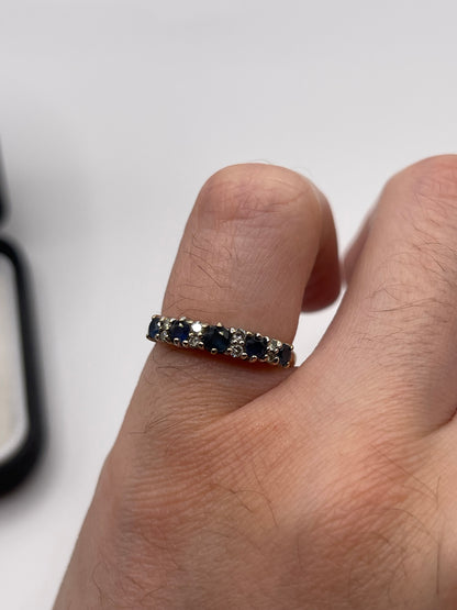 9ct gold sapphire and diamond ring