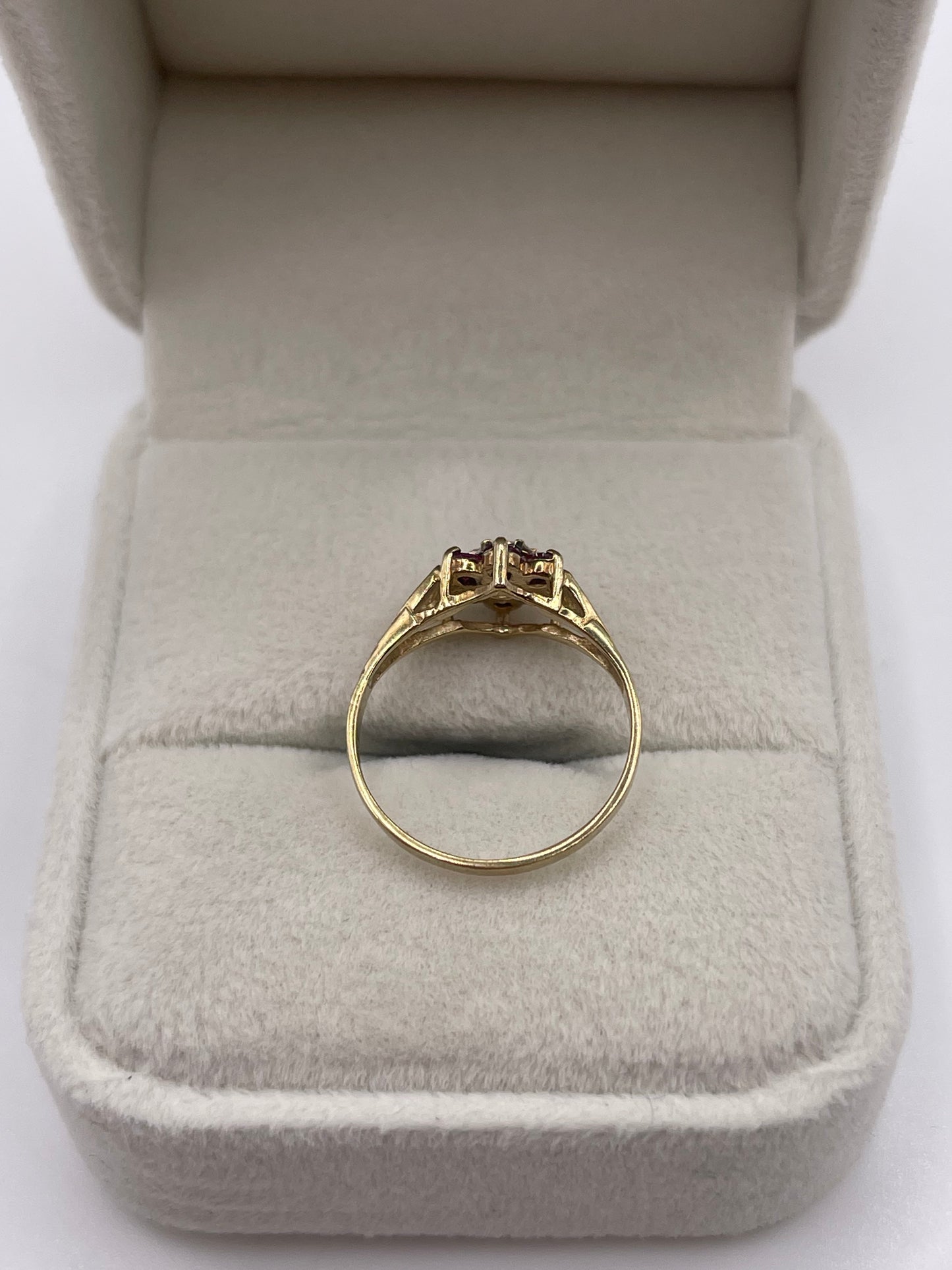 9ct gold ruby and diamond ring