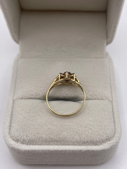 9ct gold ruby and diamond ring
