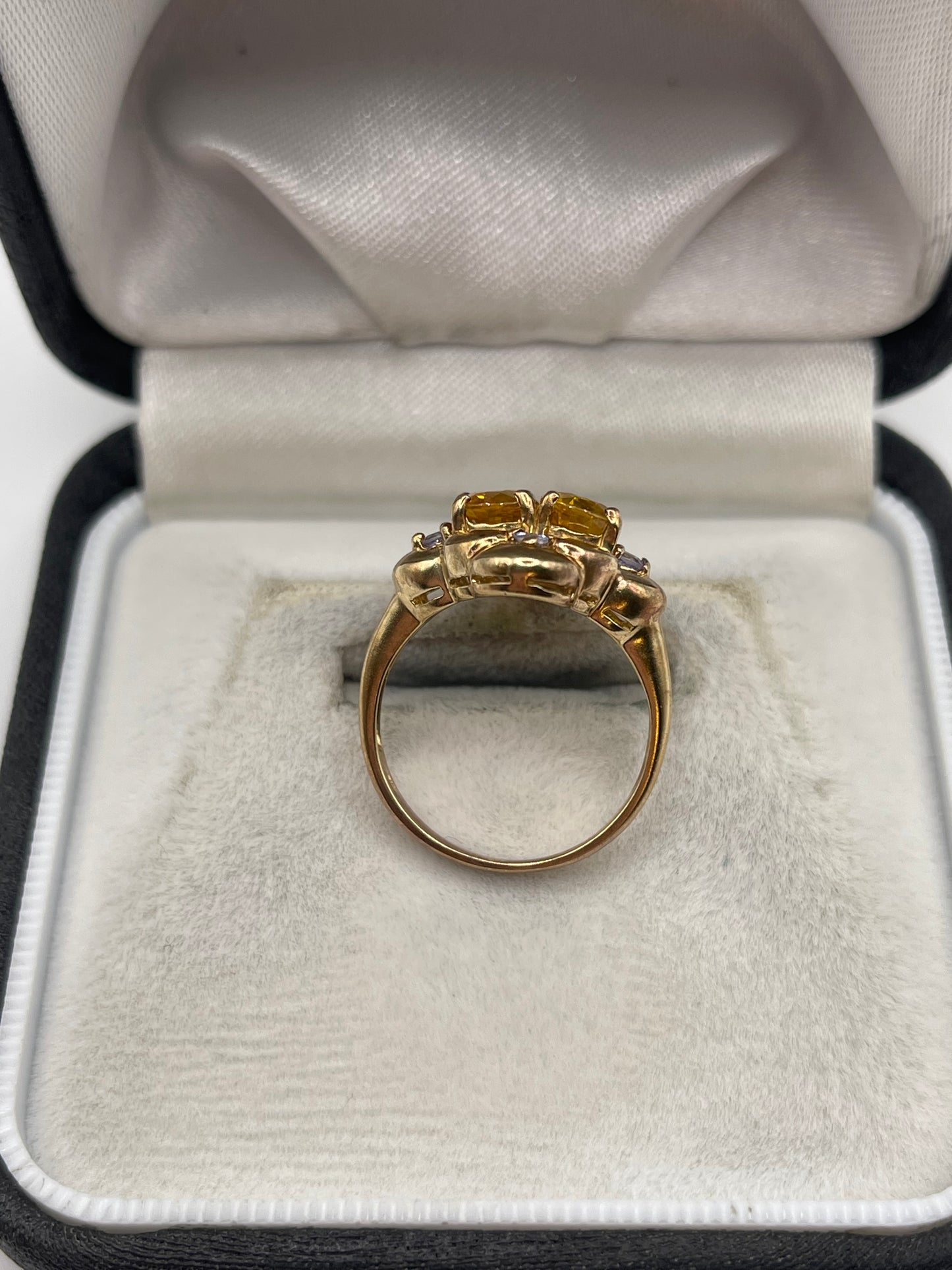9ct gold sapphire and tanzanite ring