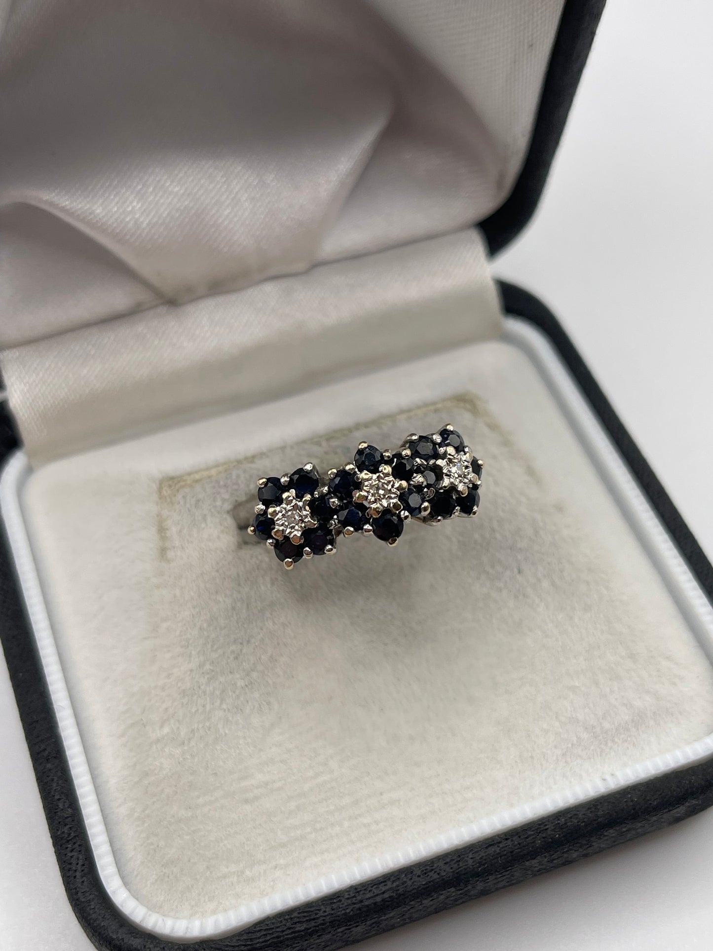 9ct gold sapphire and diamond ring