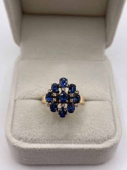 14ct gold sapphire and diamond ring