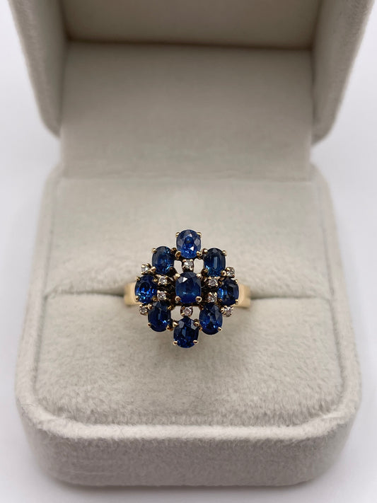 14ct gold sapphire and diamond ring
