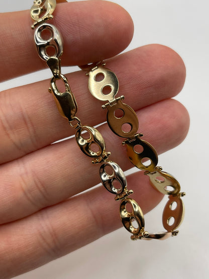9ct tri gold bracelet