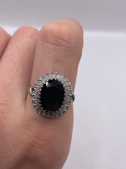 9ct white gold sapphire and diamond ring