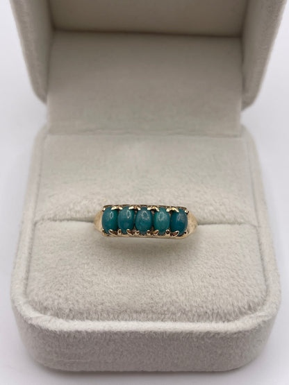 9ct gold turquoise ring