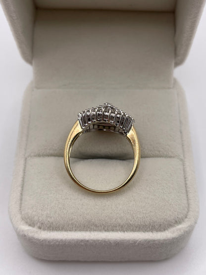 9ct gold diamond cluster ring