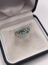 Load image into Gallery viewer, 9ct gold blue zircon and zircon ring
