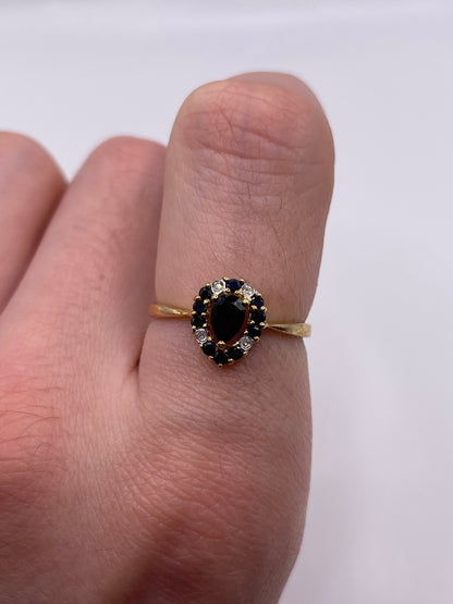 9ct gold sapphire and diamond ring