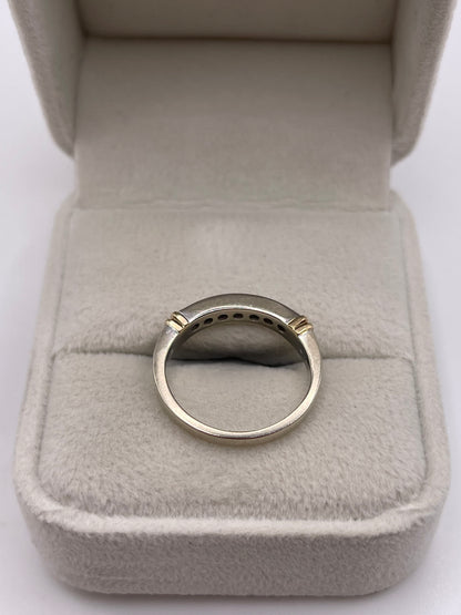 9ct two tone gold diamond ring