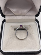 Load image into Gallery viewer, 9ct white gold amethyst and diamond ring
