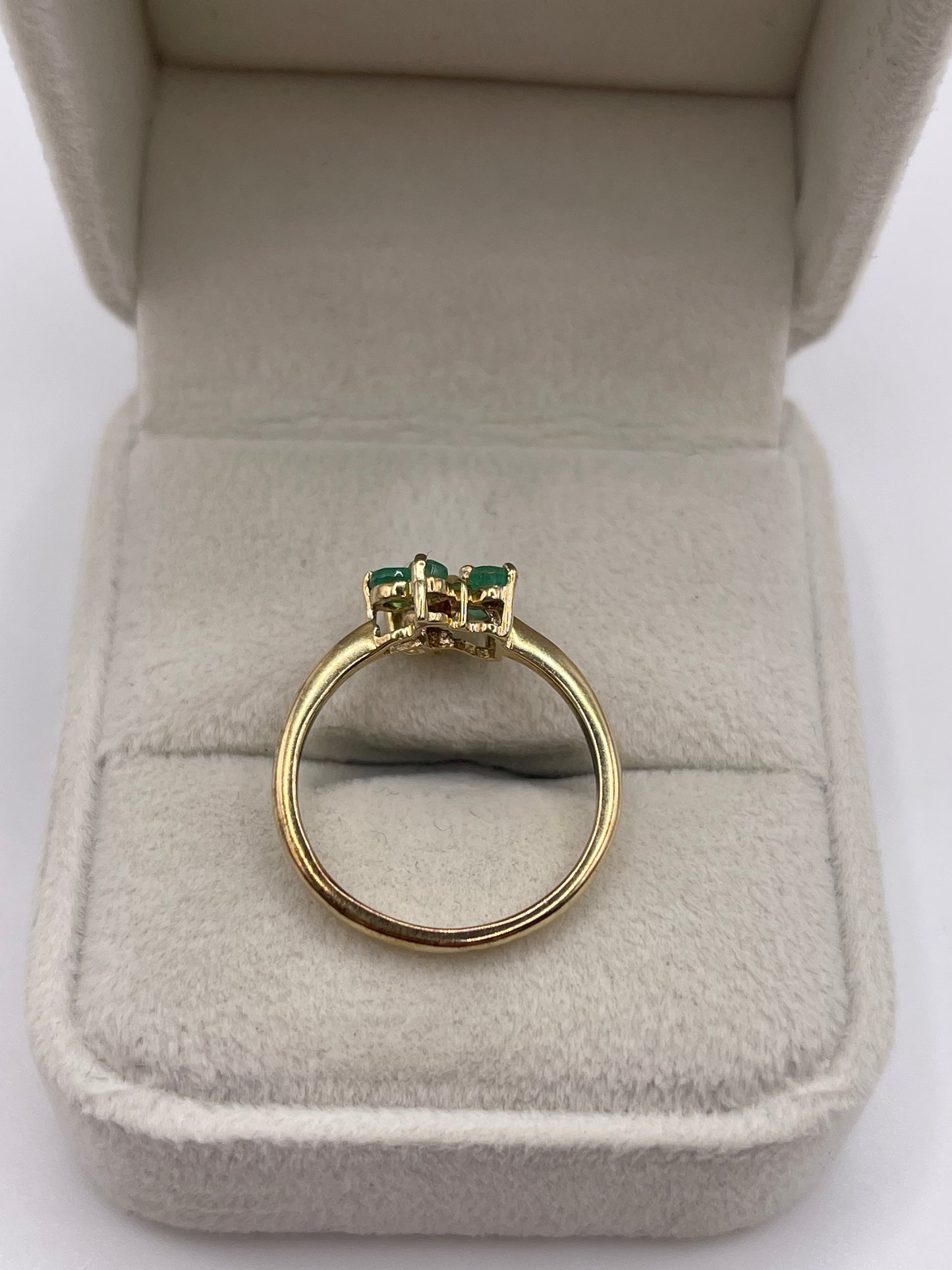 9ct gold emerald butterfly ring