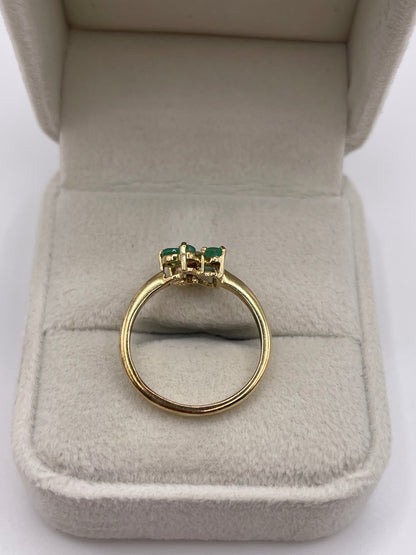 9ct gold emerald butterfly ring