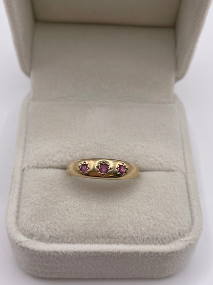 9ct gold ruby gypsy ring