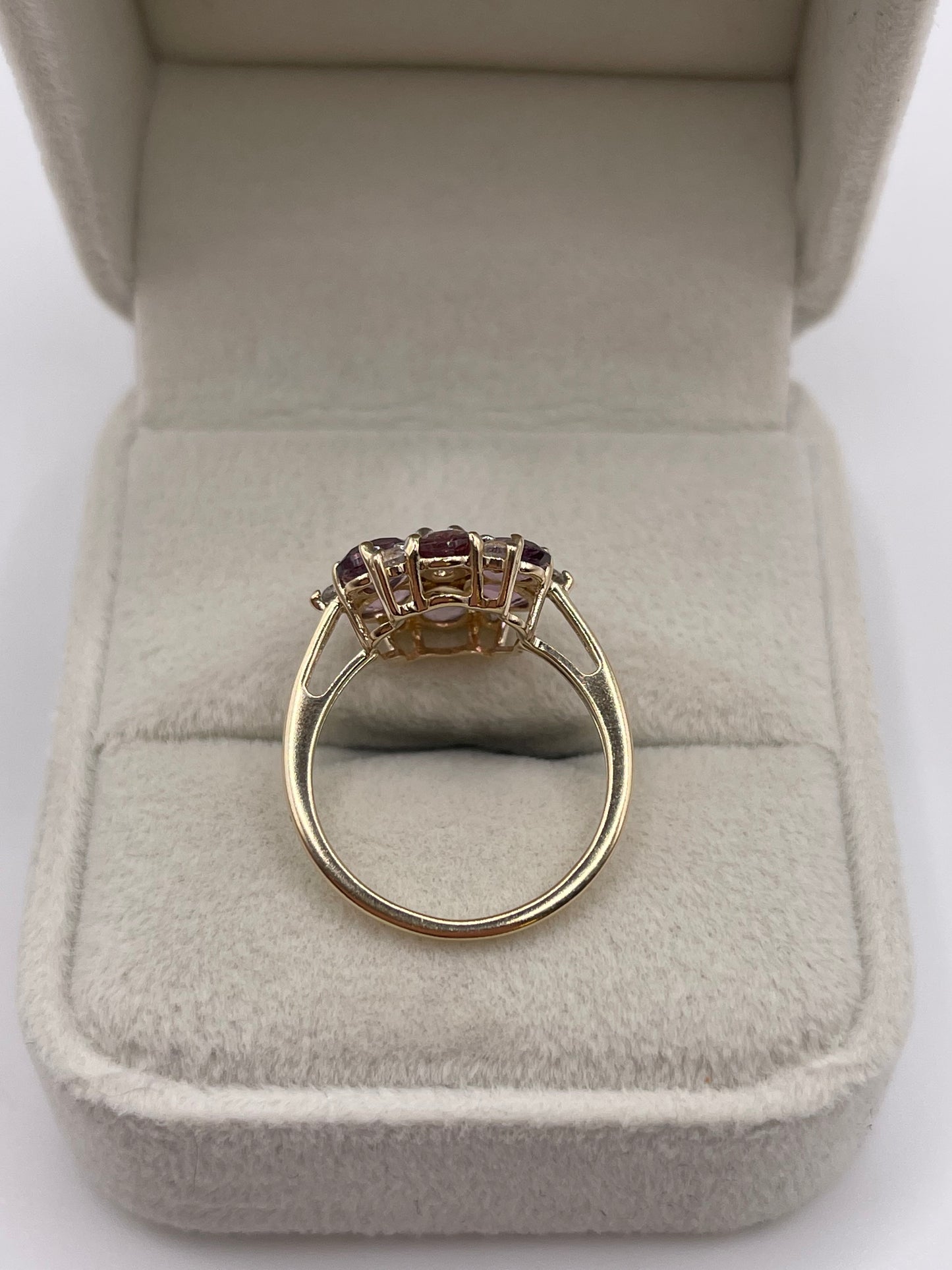 9ct gold tourmaline and zircon ring