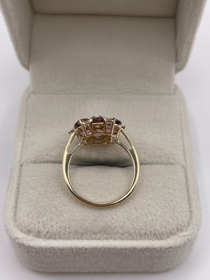 9ct gold tourmaline and zircon ring