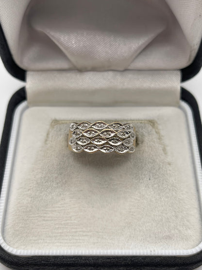 9ct gold diamond cluster ring