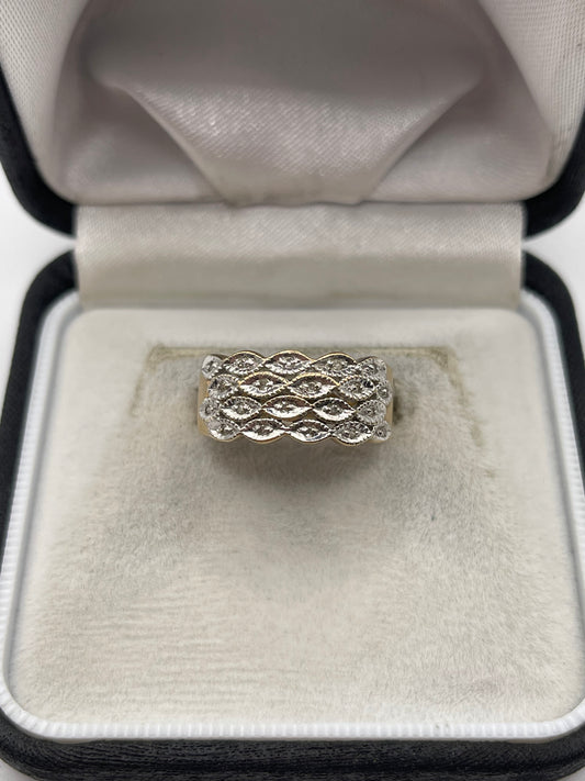 9ct gold diamond cluster ring