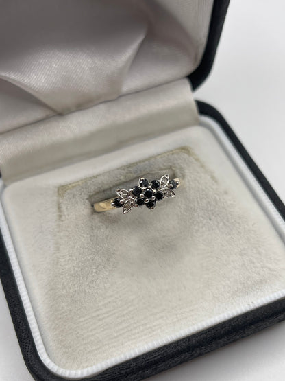 9ct gold diamond cluster ring