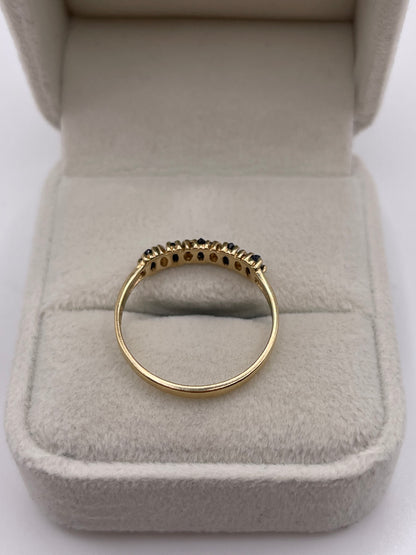 9ct gold sapphire and diamond ring
