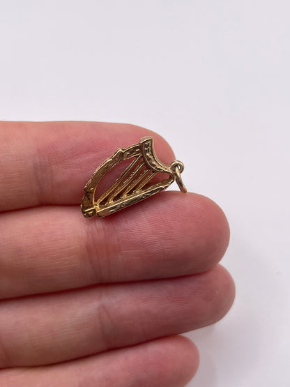 9ct gold harp charm