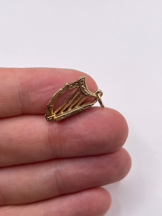 9ct gold harp charm